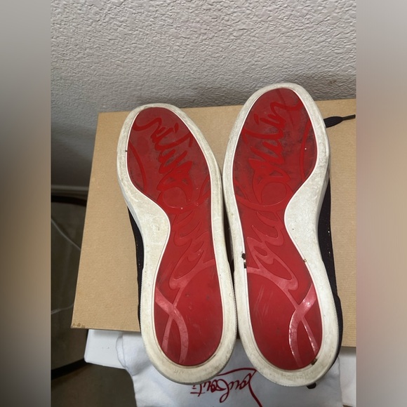 ❌SOLD❌ Christian Louboutin Navy Louis Junior Crystals Low-Top Sneakers SZ 47EU - Picture 10 of 12